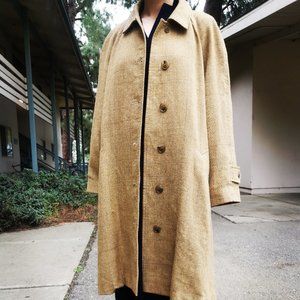 Vintage Margaret Howell 100% Wool Plaid Coat White Label SZ II Ralgan sleeve